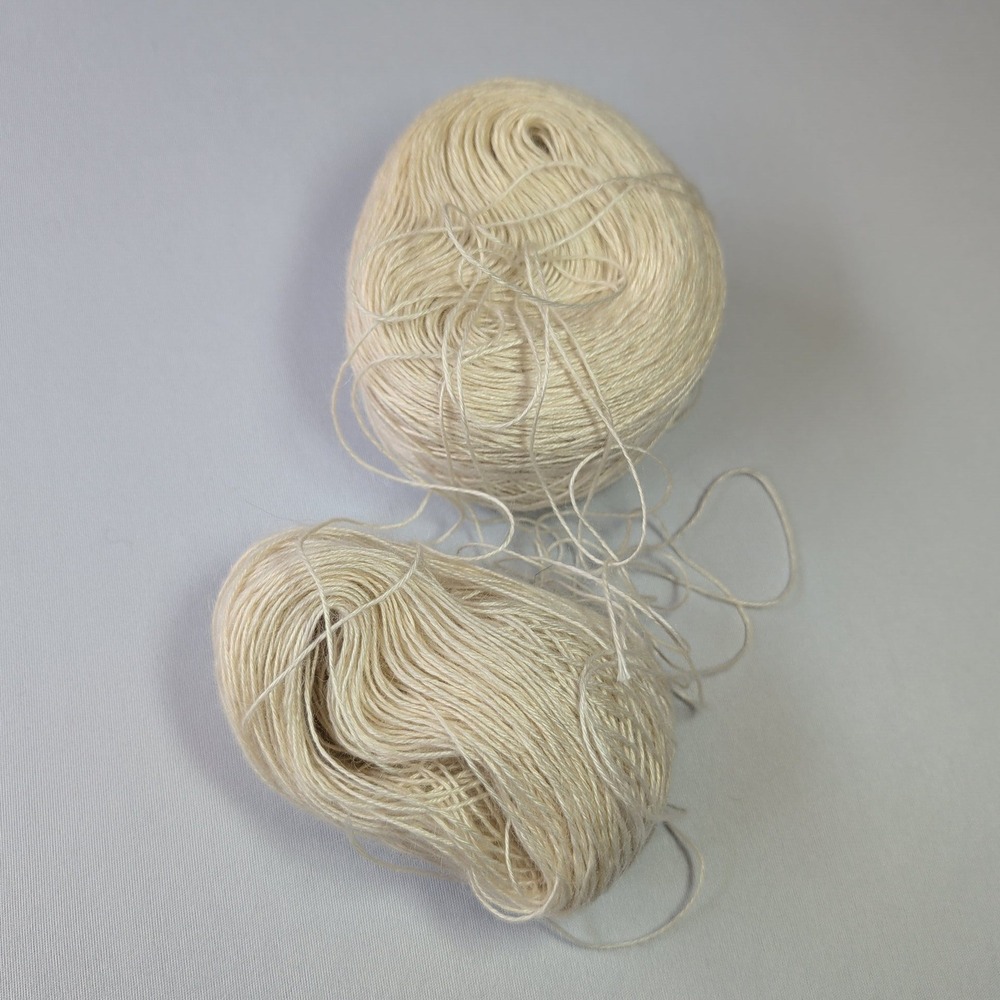 Cream Mohair Silk Blend? Yarn Lot 4.3oz Fine Lace Weight Soft Fuzzy Fiber Cake